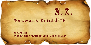 Moravcsik Kristóf névjegykártya